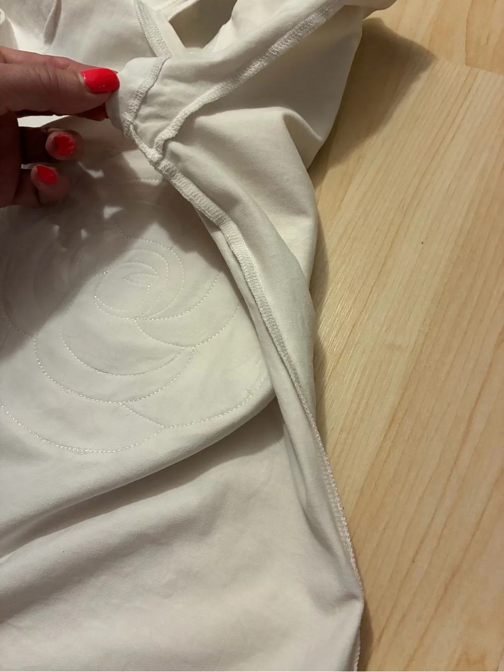 Chanel White Camellia 3D Patchwork Cotton T-Shirt